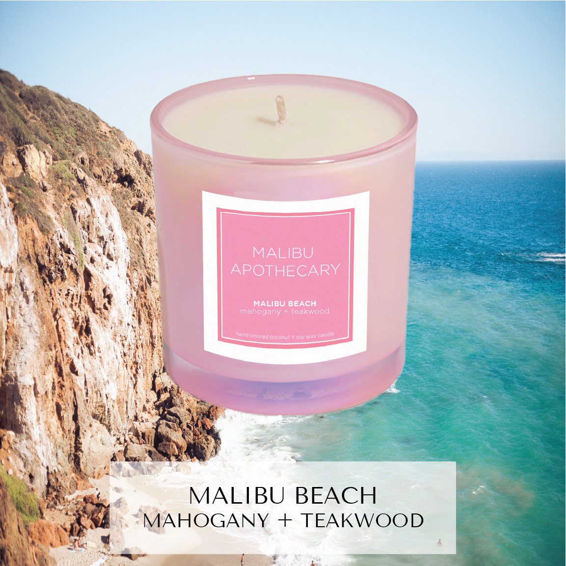 Iridescent Pink Candle: MONTAUK