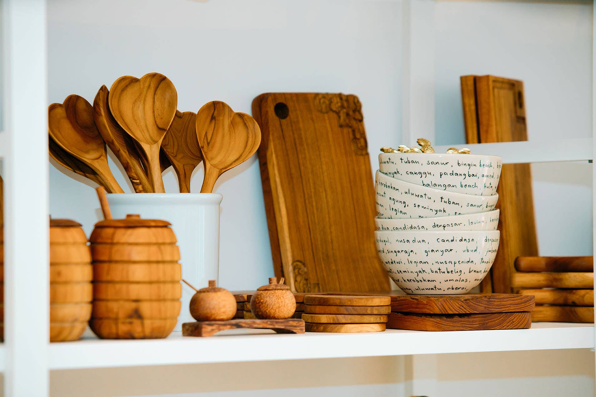 Heart Shaped Teak Wood Salad Spoon-Set of 2
