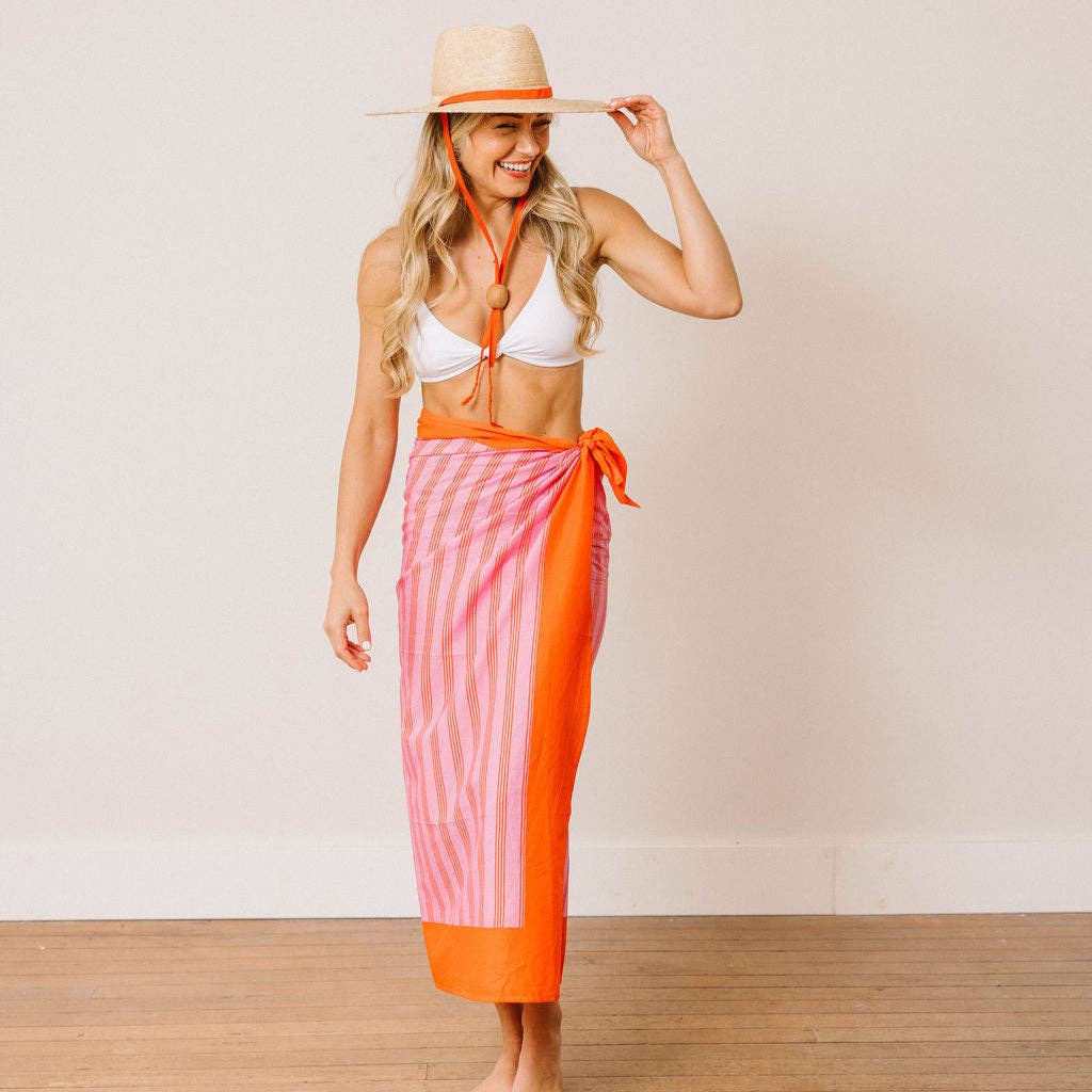 Orchid Pinstripe Sarong: One Size