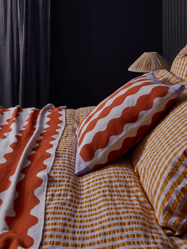 Mango Seersucker Quilt Cover: Queen