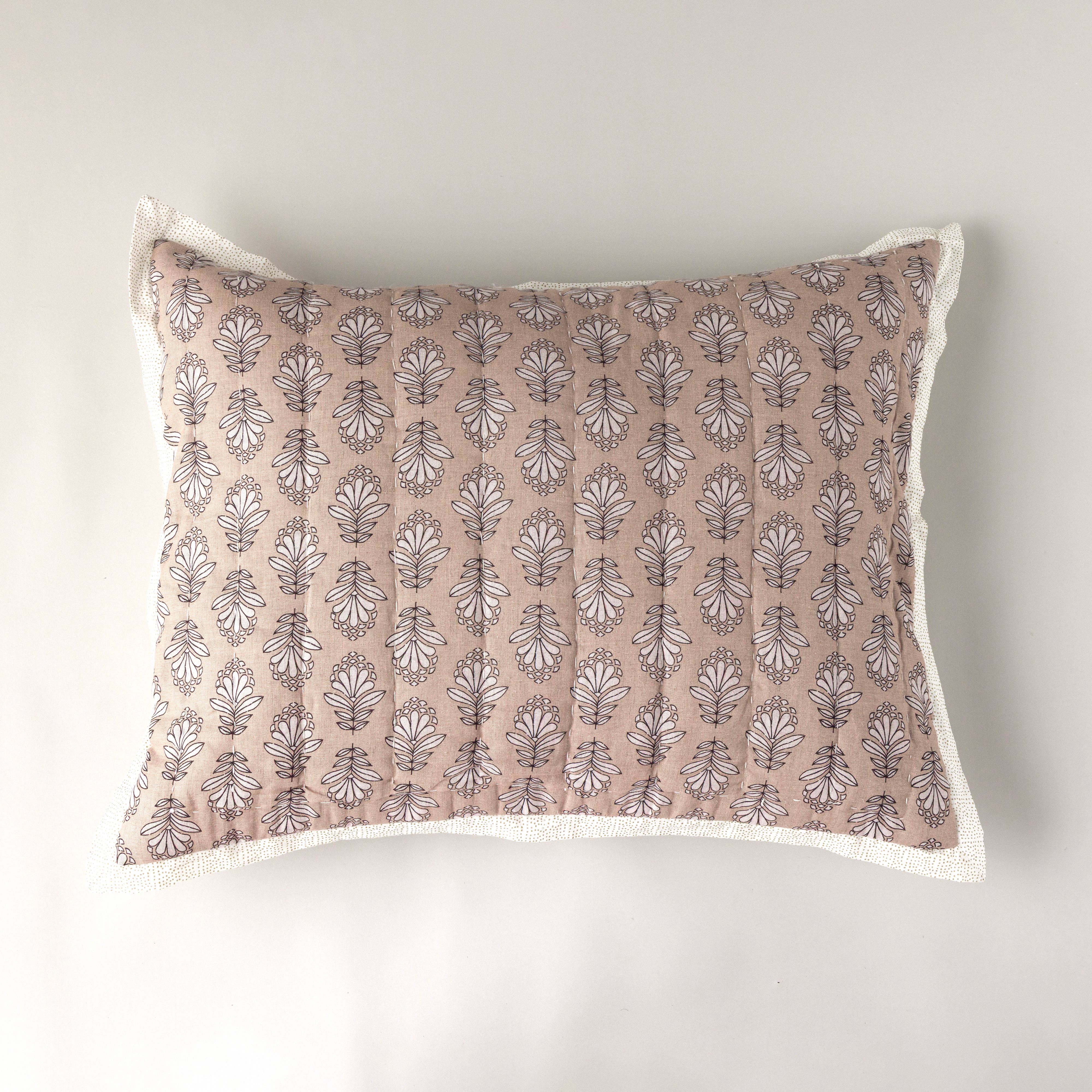 Charlie Block Print Sham: DARK GREEN / KING