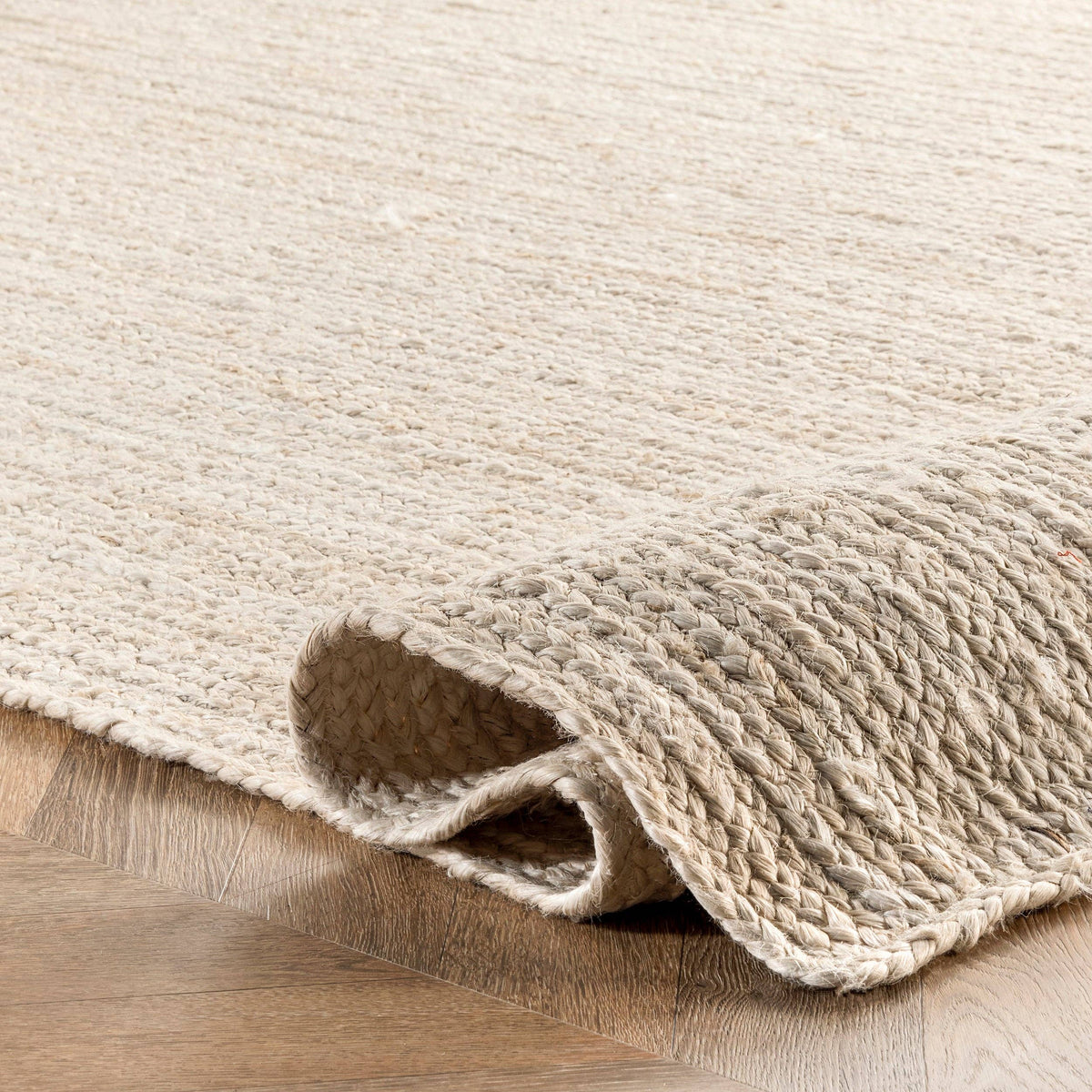 Rigo Hand Woven Farmhouse Jute Area Rug: Natural / Rectangle / 8' X 10'