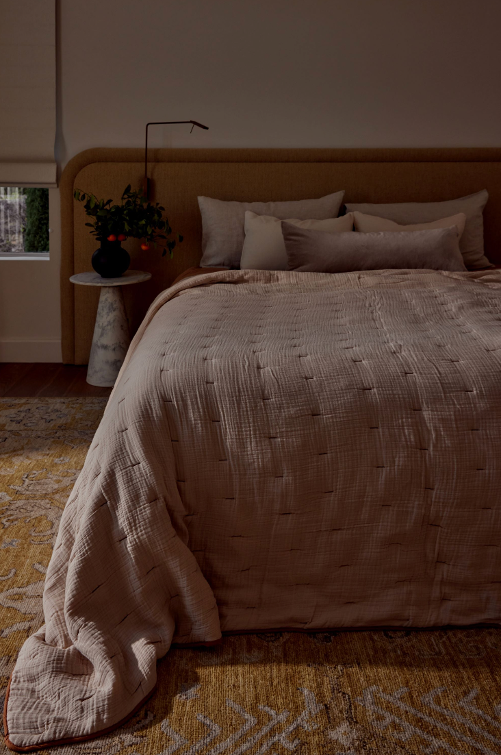 Enes Quilted Bed Cover | White