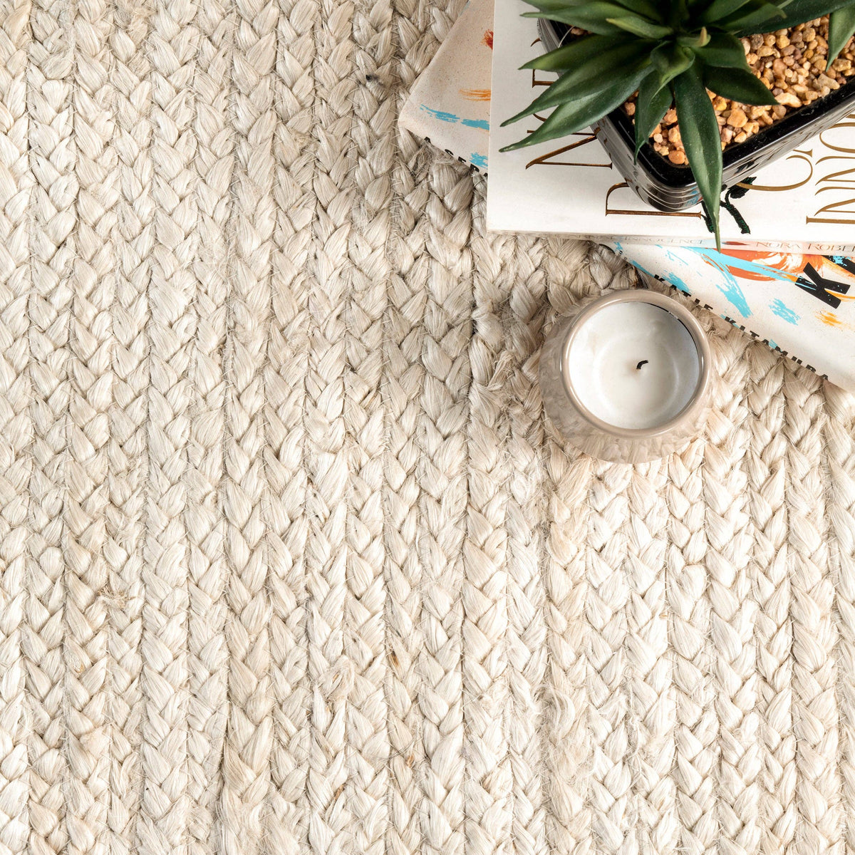 Rigo Hand Woven Farmhouse Jute Area Rug: Natural / Rectangle / 8' X 10'