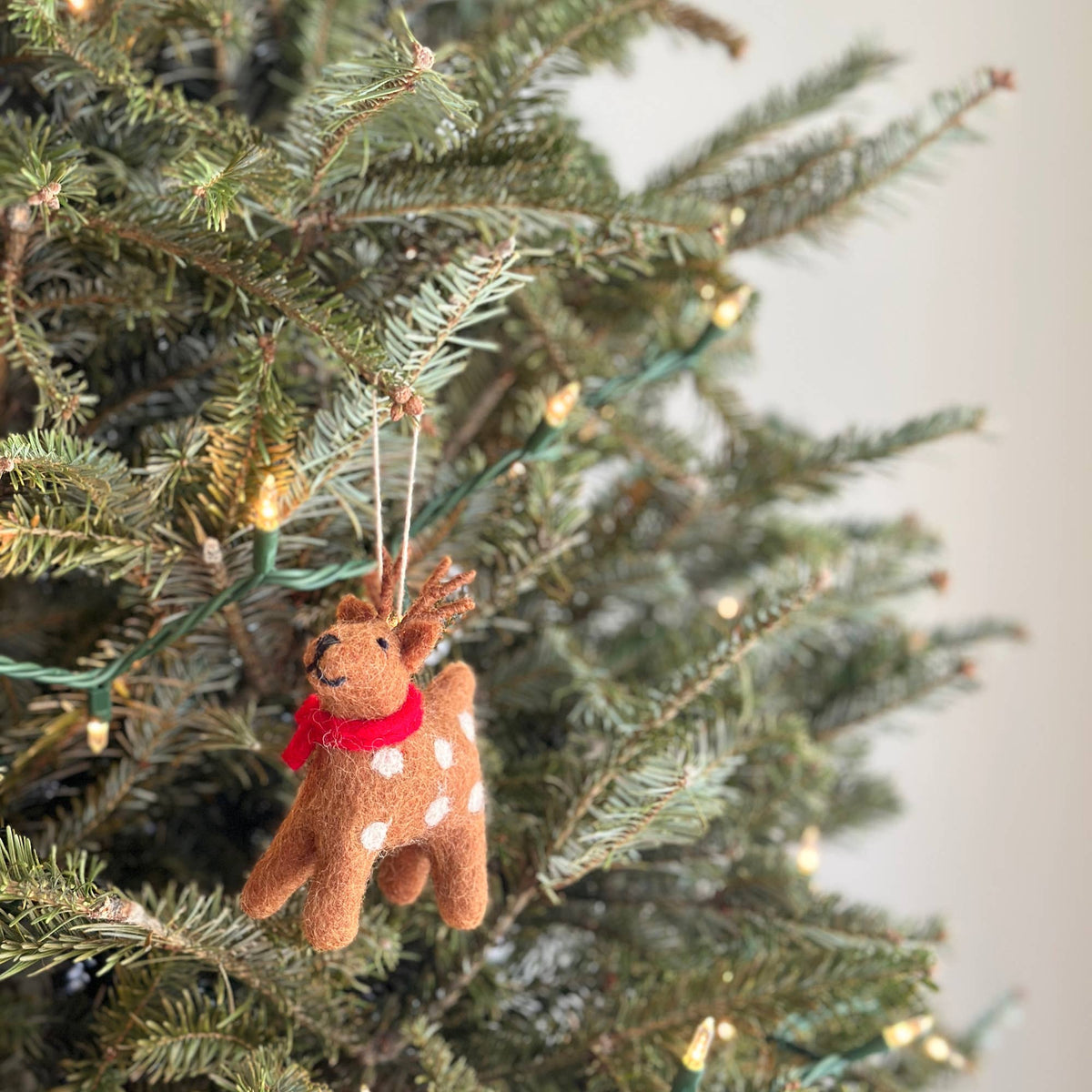 Felt Ornament - Christmas Reindeer: Brown