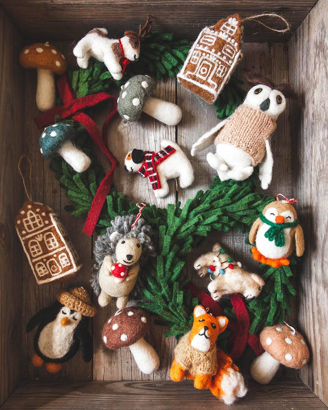 Felted Woodland Animal Ornament: Oliver Owl