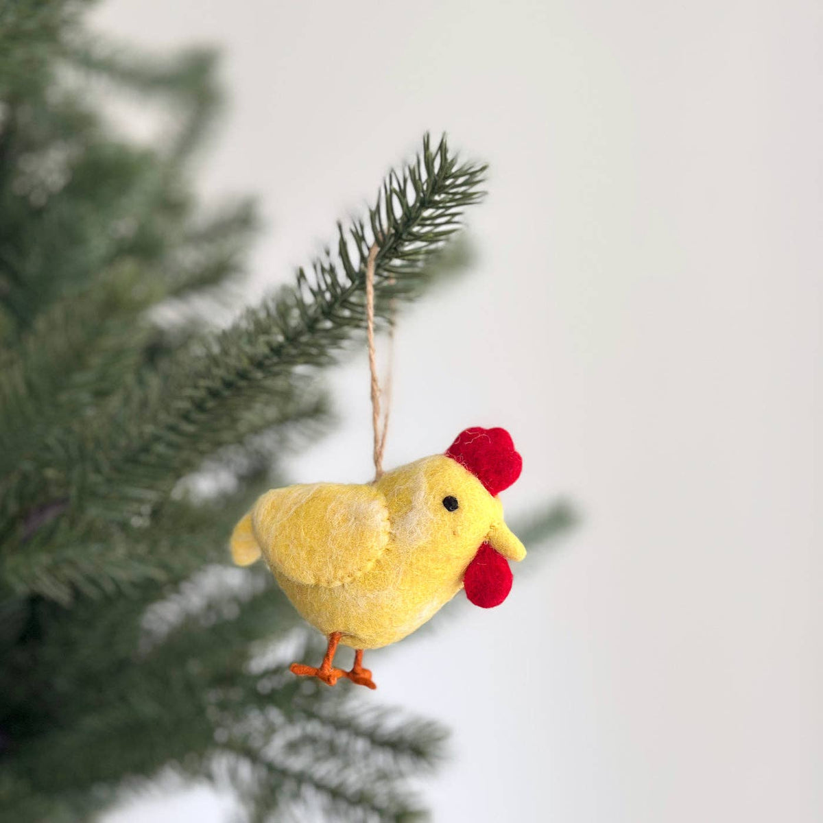 Felt Chicken Ornament: Set of 4