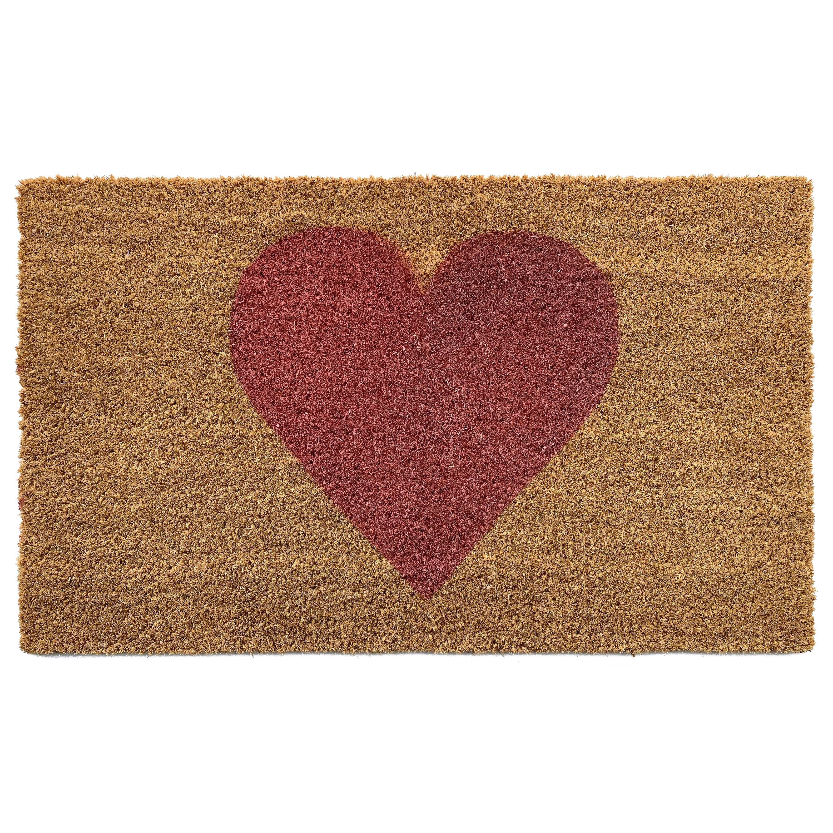 Heart Doormat: Red / 17" x 29"
