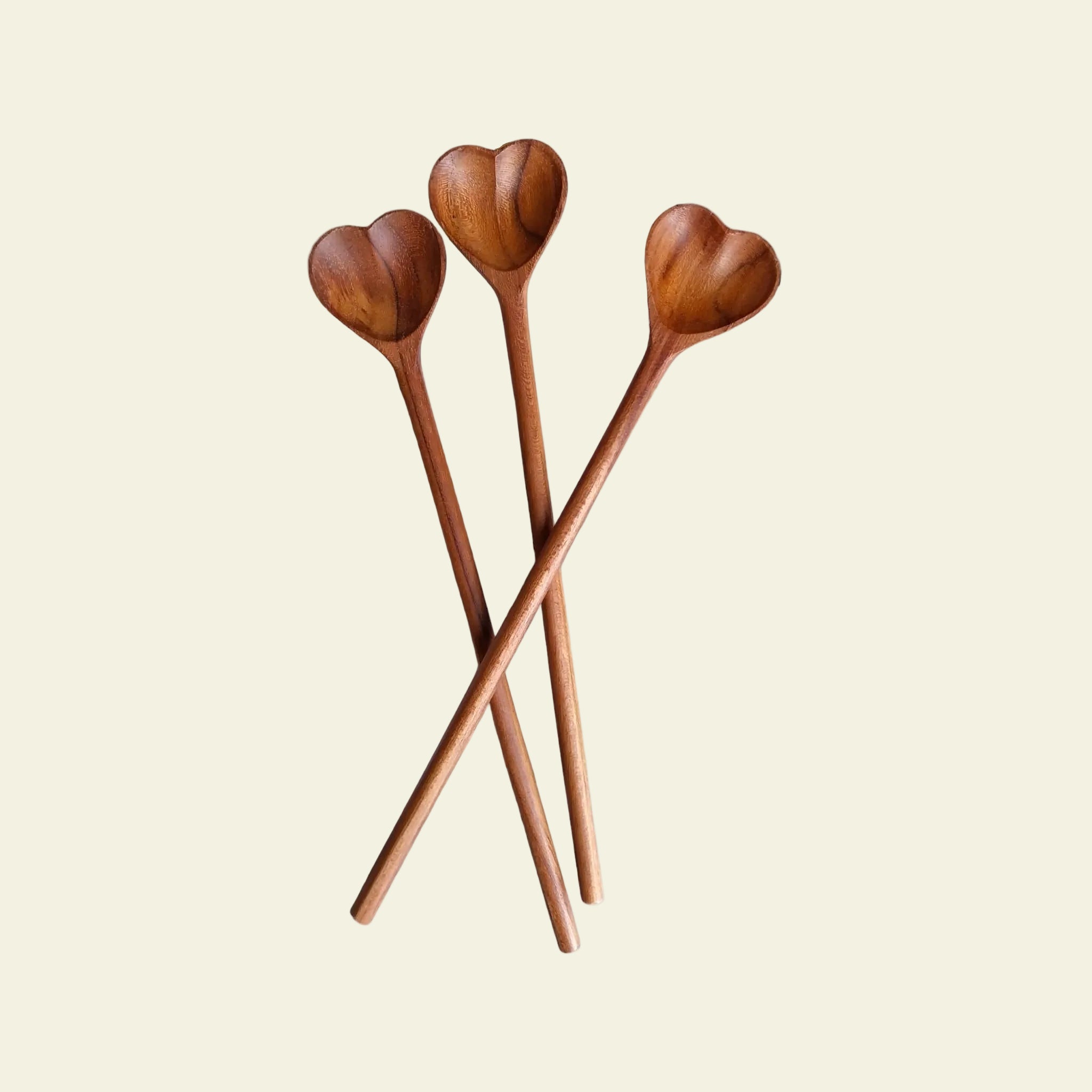 Mini Teak Wood Heart Spoon