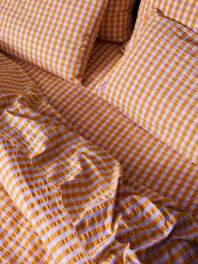 Mango Seersucker Quilt Cover: Queen