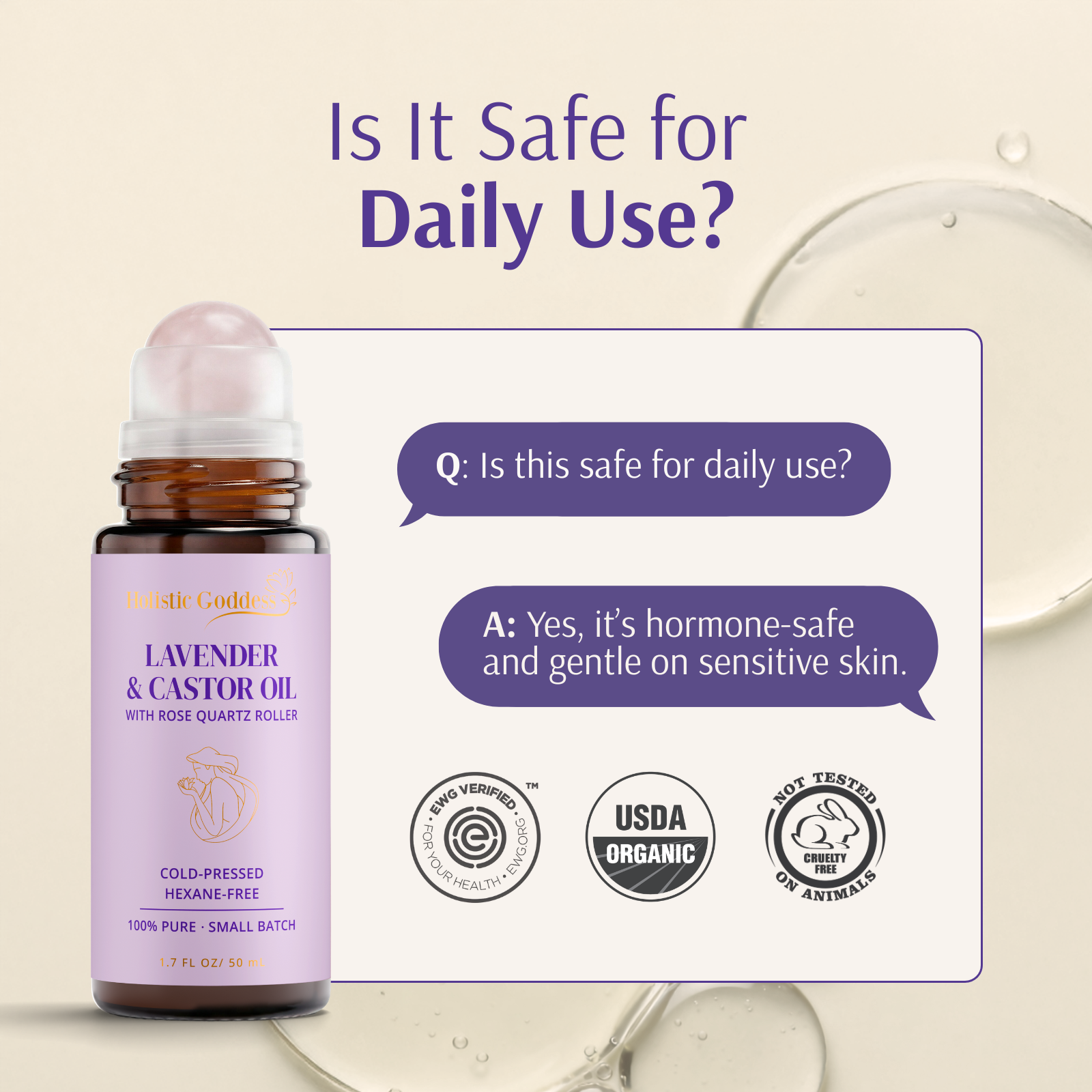 Organic Castor Oil Roll-on With Lavender
