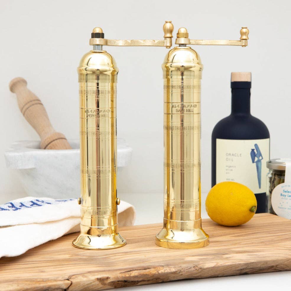 The Original Greek Salt Mill - 9": 9" Brass Salt Mill