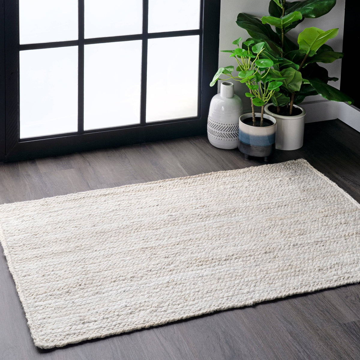 Rigo Hand Woven Farmhouse Jute Area Rug: Natural / Rectangle / 8' X 10'