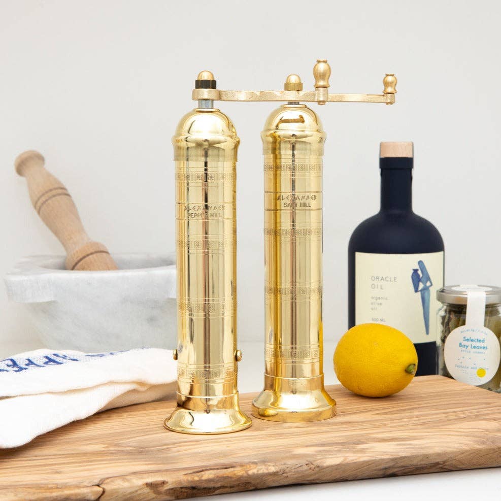 The Original Greek Pepper Mill - 9": 9" Brass Pepper Mill