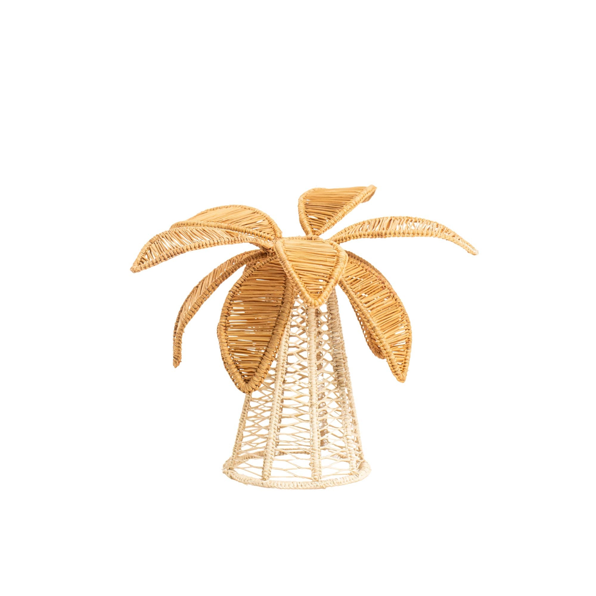 Palm Tree Candle Holder Medium: Dark Natural leaves