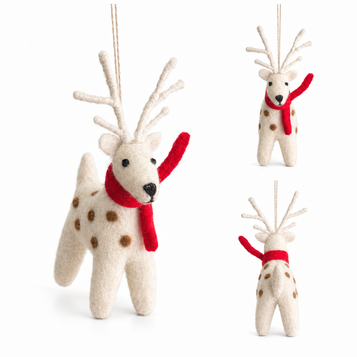 Felt Ornament - Christmas Reindeer: Brown