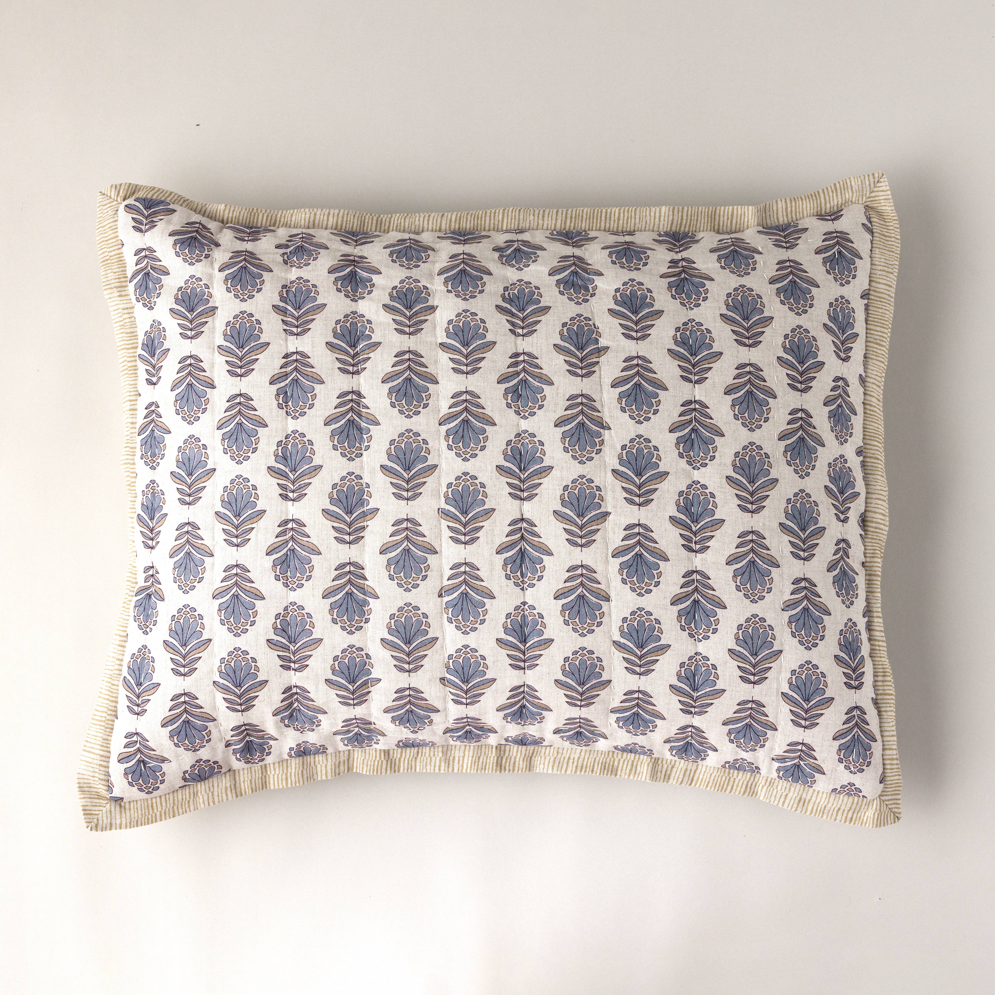 Charlie Block Print Sham: DARK GREEN / KING