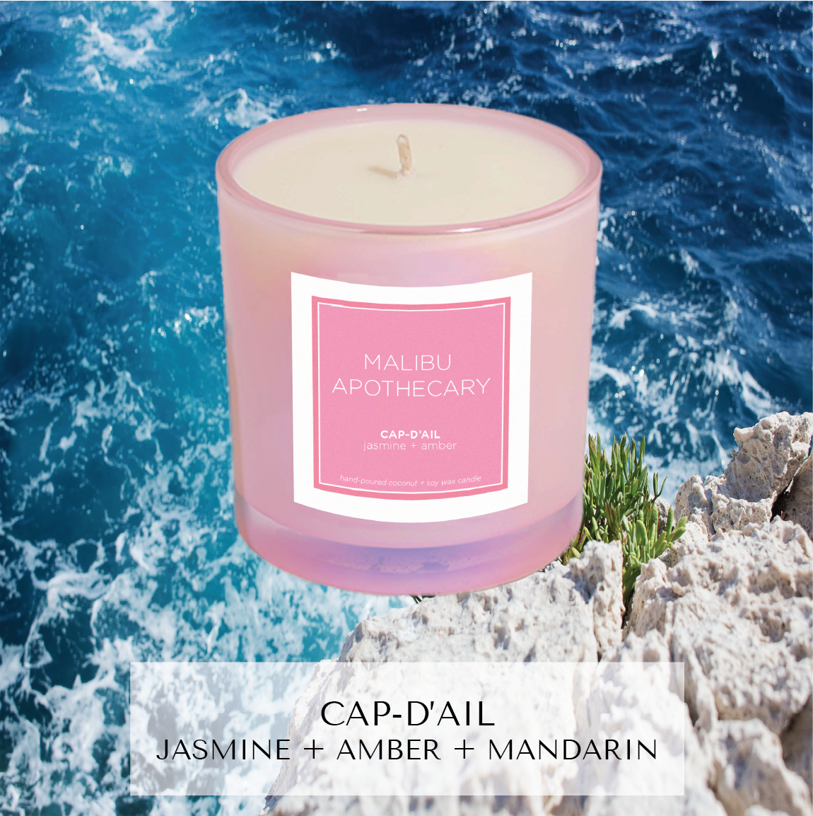 Iridescent Pink Candle: MONTAUK