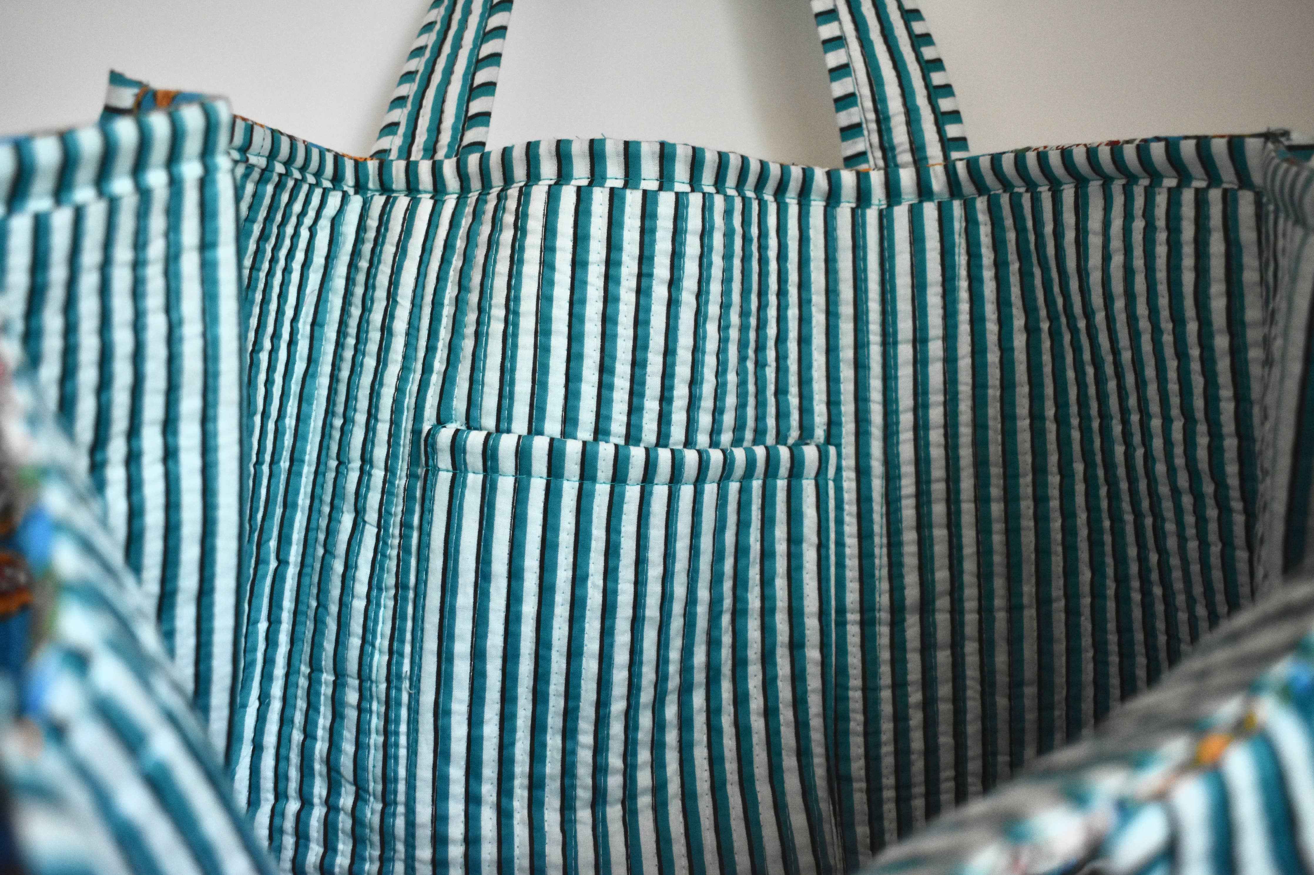 Block Print Tote Bag: Bright Pink Animal