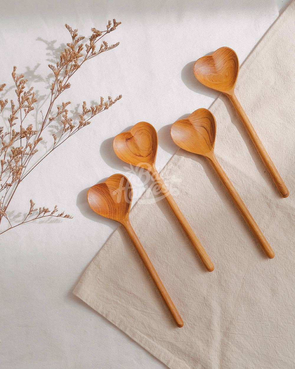 Heart Teak Root Wooden Spoon - Breakfast Dessert Gift Spoon