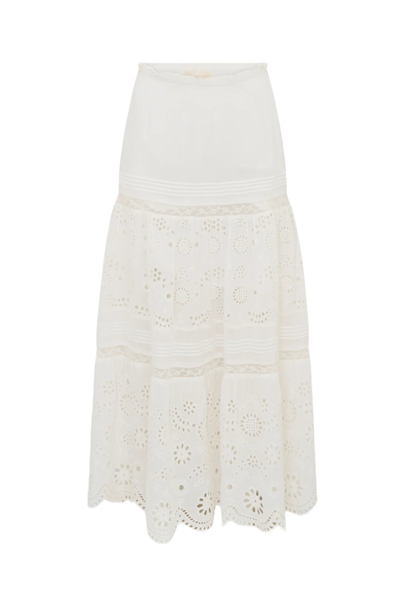 Miloti Eyelet Lace Maxi Skirt