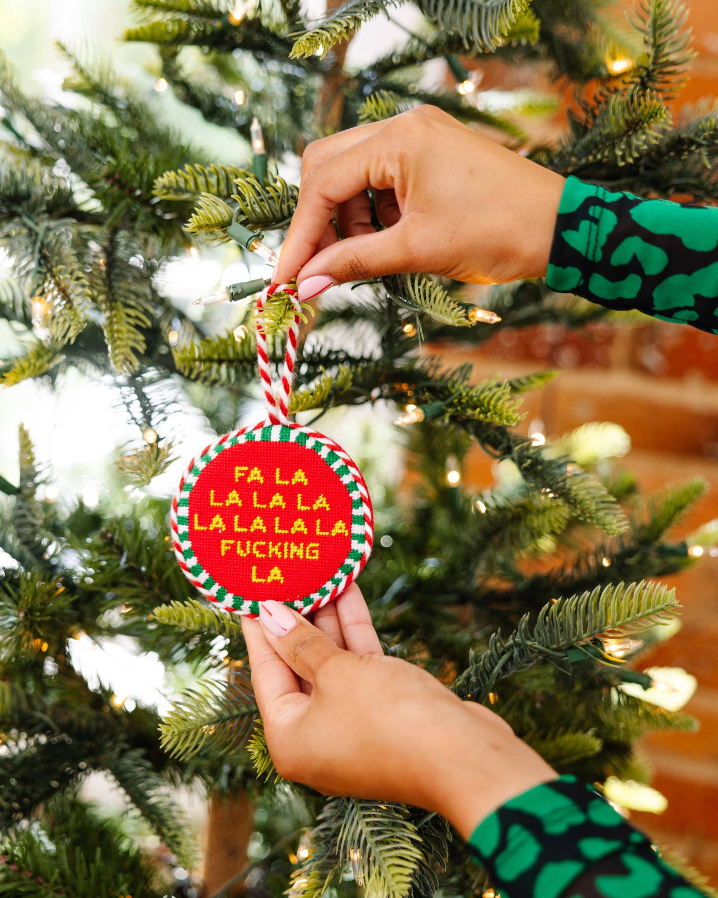 Needlepoint Ornament - Fa La La