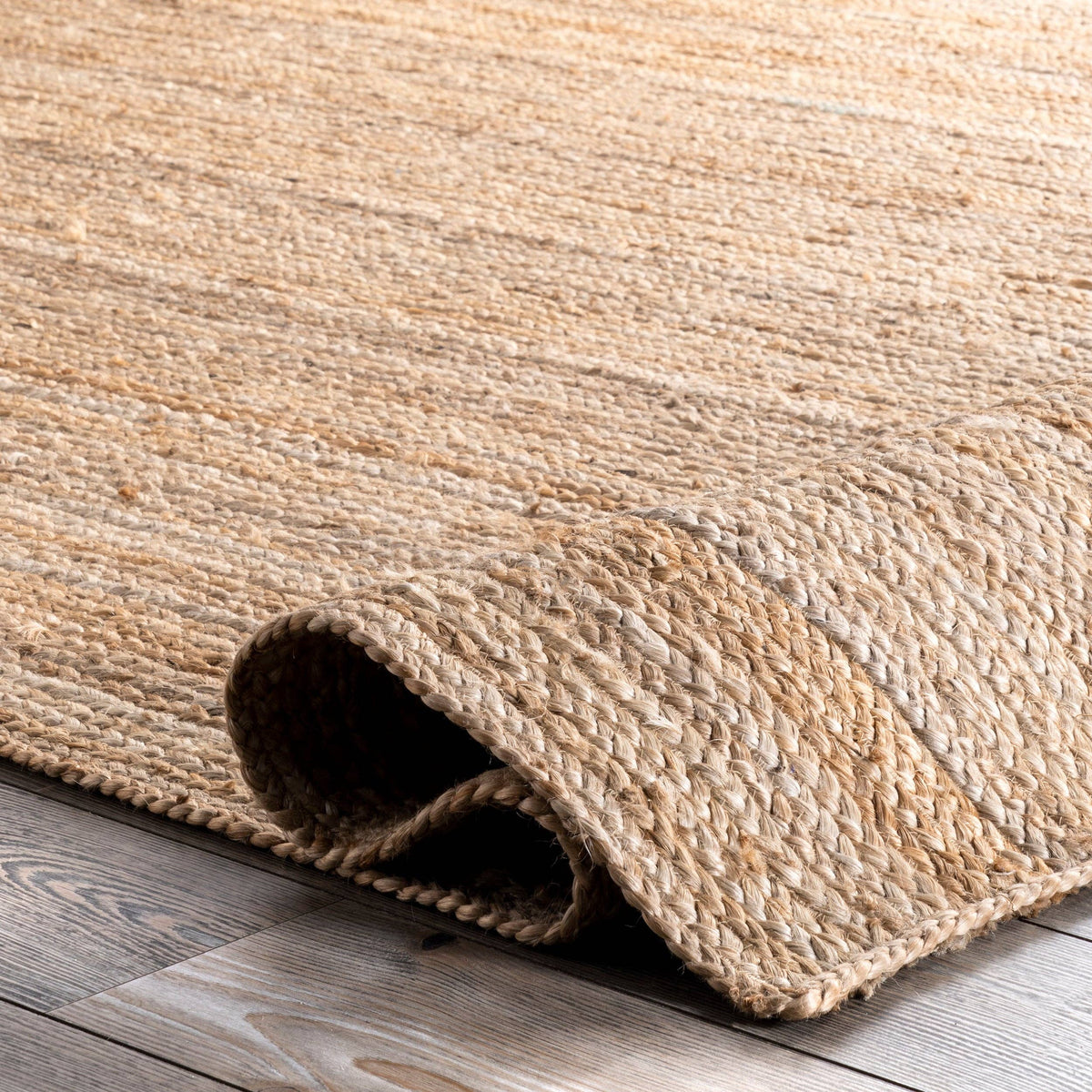 Rigo Hand Woven Farmhouse Jute Area Rug: Natural / Rectangle / 8' X 10'