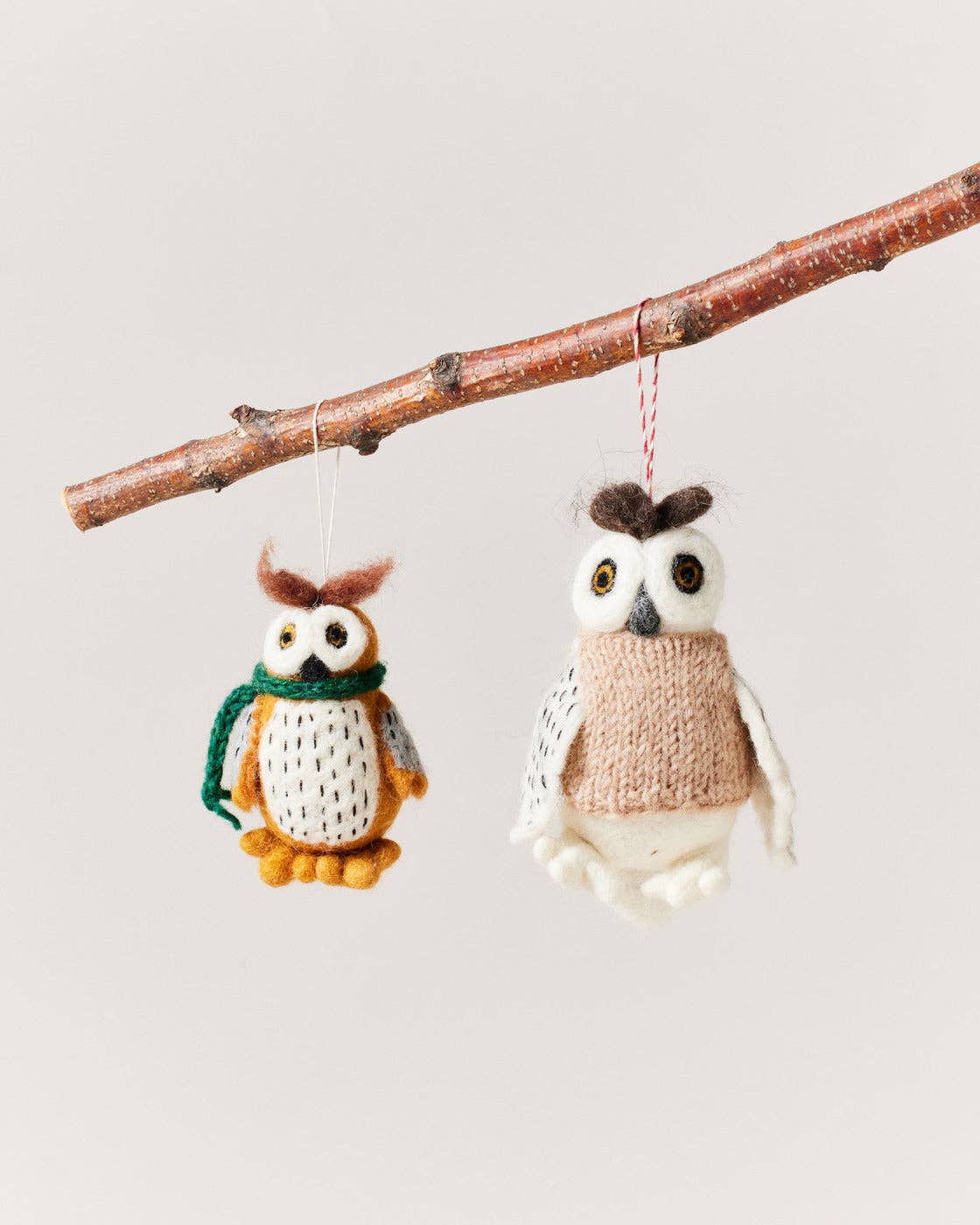 Felted Woodland Animal Ornament: Oliver Owl