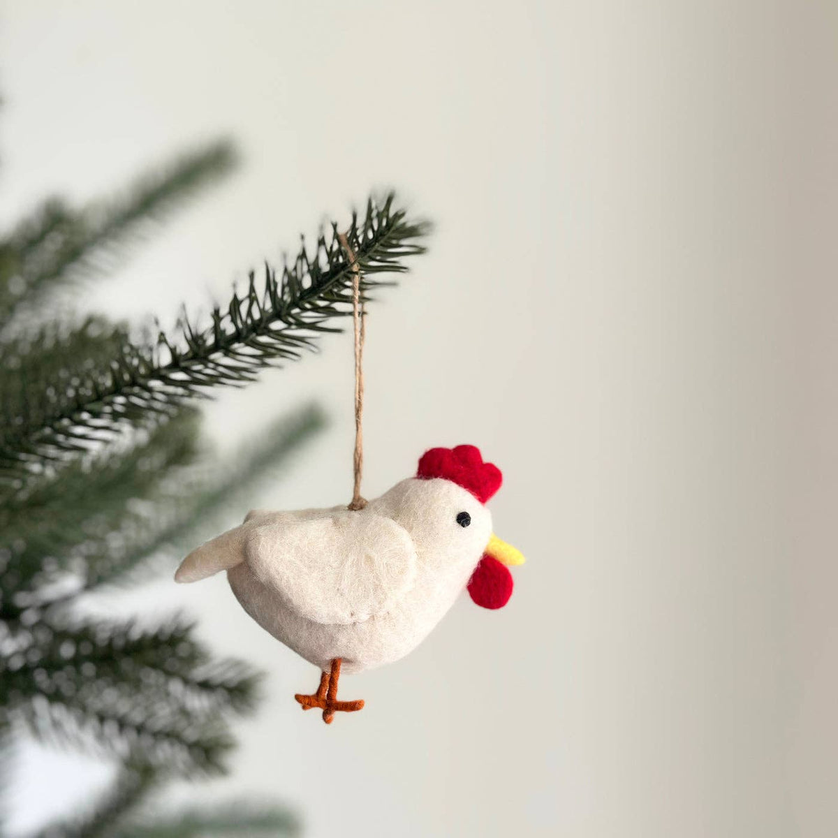 Felt Chicken Ornament: Set of 4
