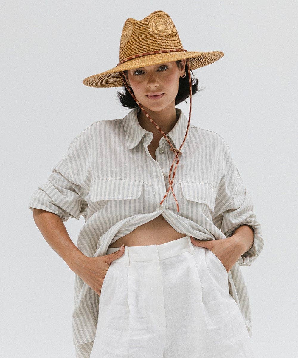 Ozzy Packable Straw Sun Hat: Natural / S/M 57