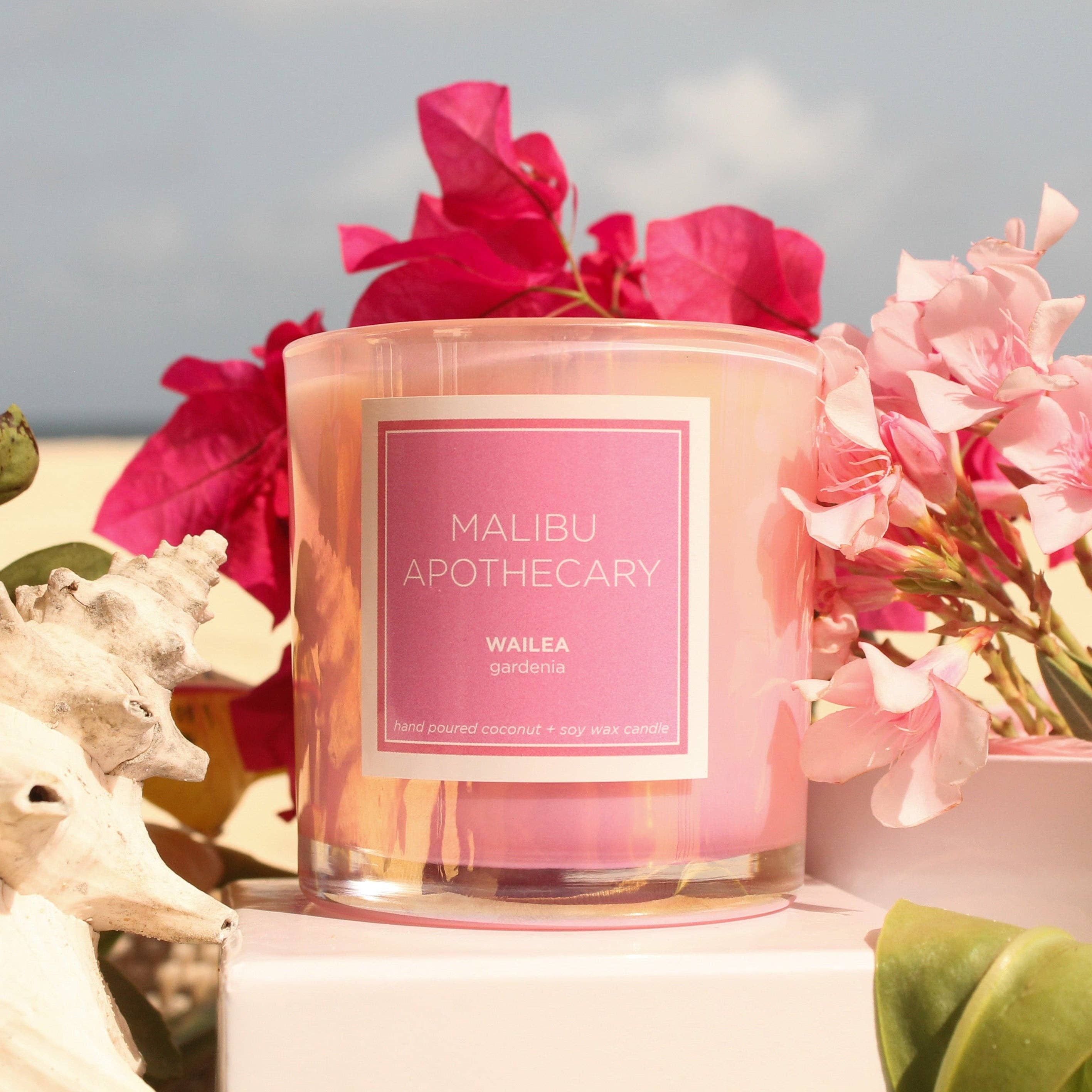 Iridescent Pink Candle: MONTAUK