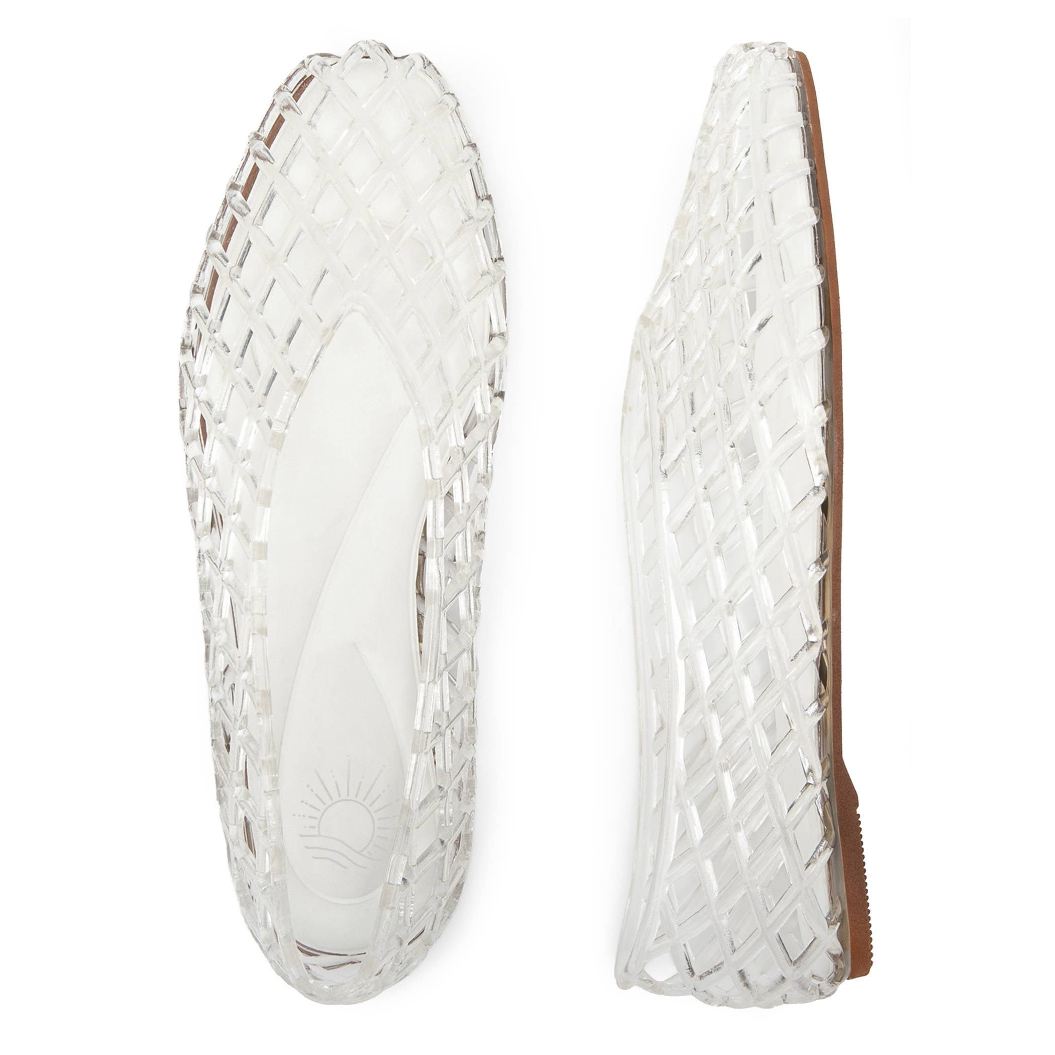 MARINA closed back cage v neck jelly water-friendly flat: TORTOISE / 7