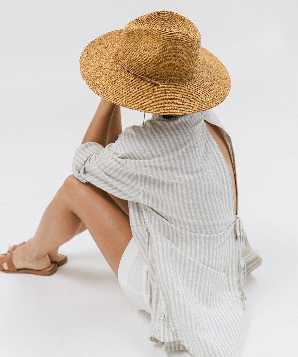 Ozzy Packable Straw Sun Hat: Natural / S/M 57