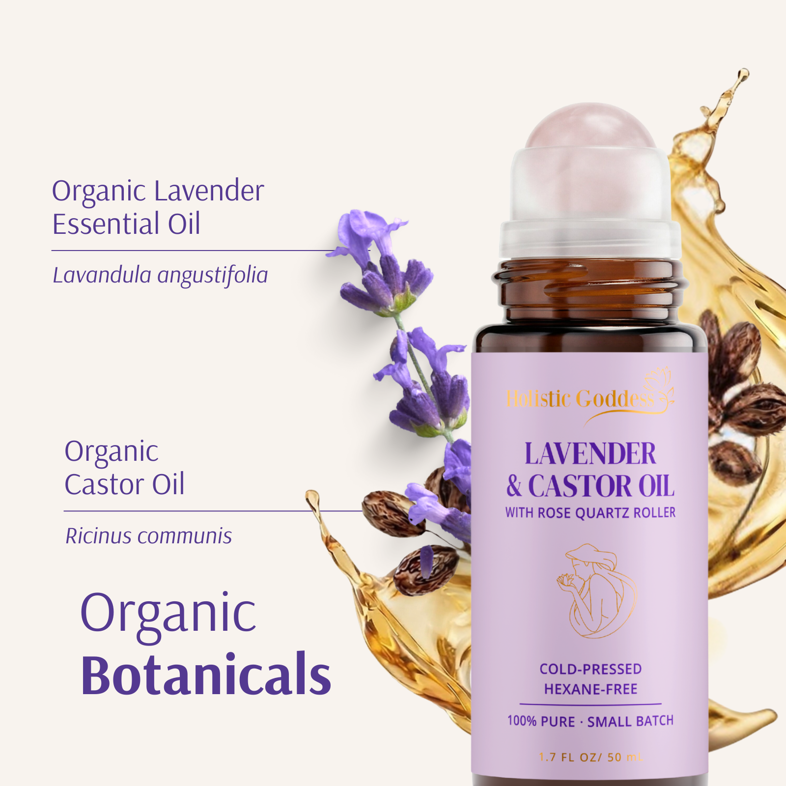 Organic Castor Oil Roll-on With Lavender