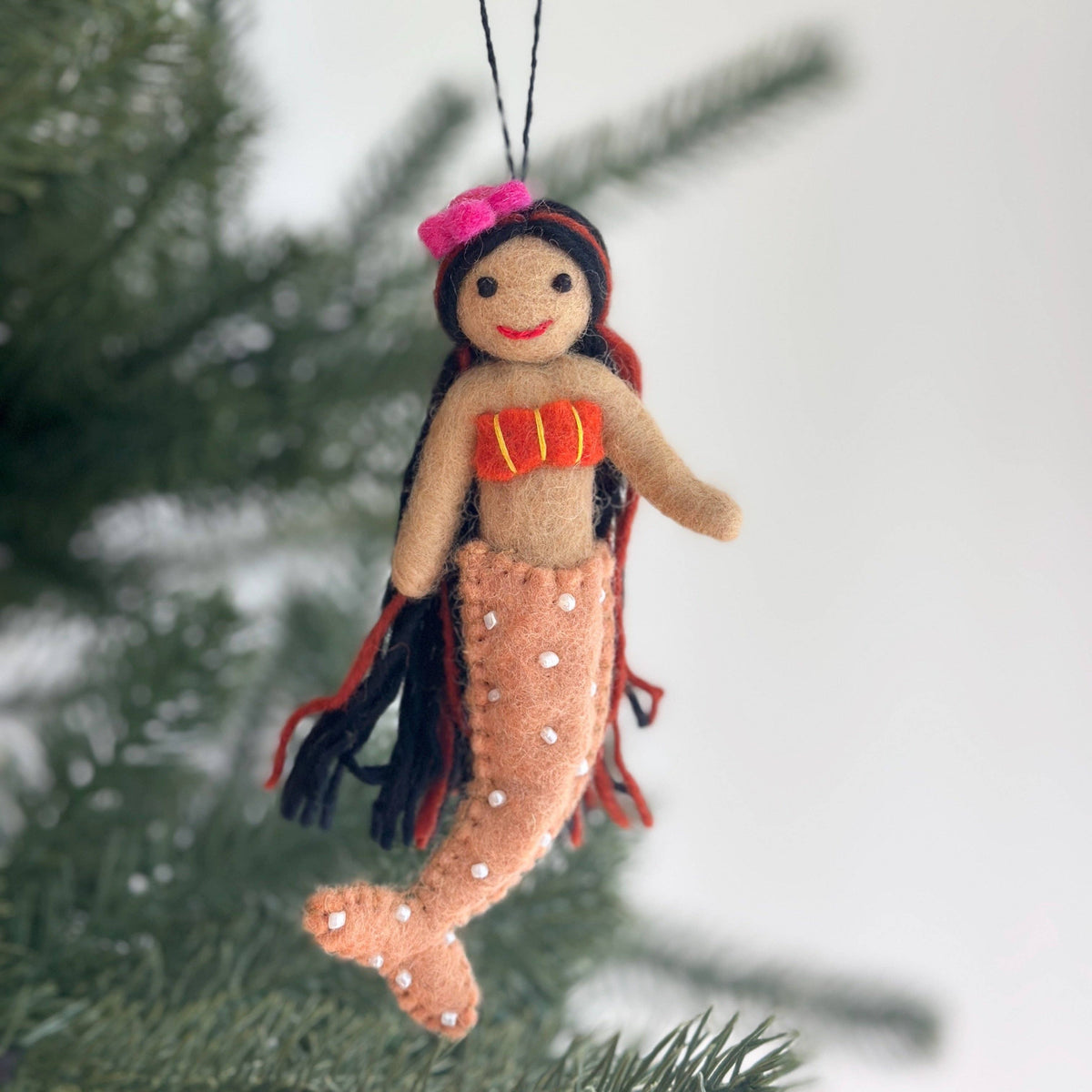 Felt Ornament - Silk Sea Mermaid: Mint Tail