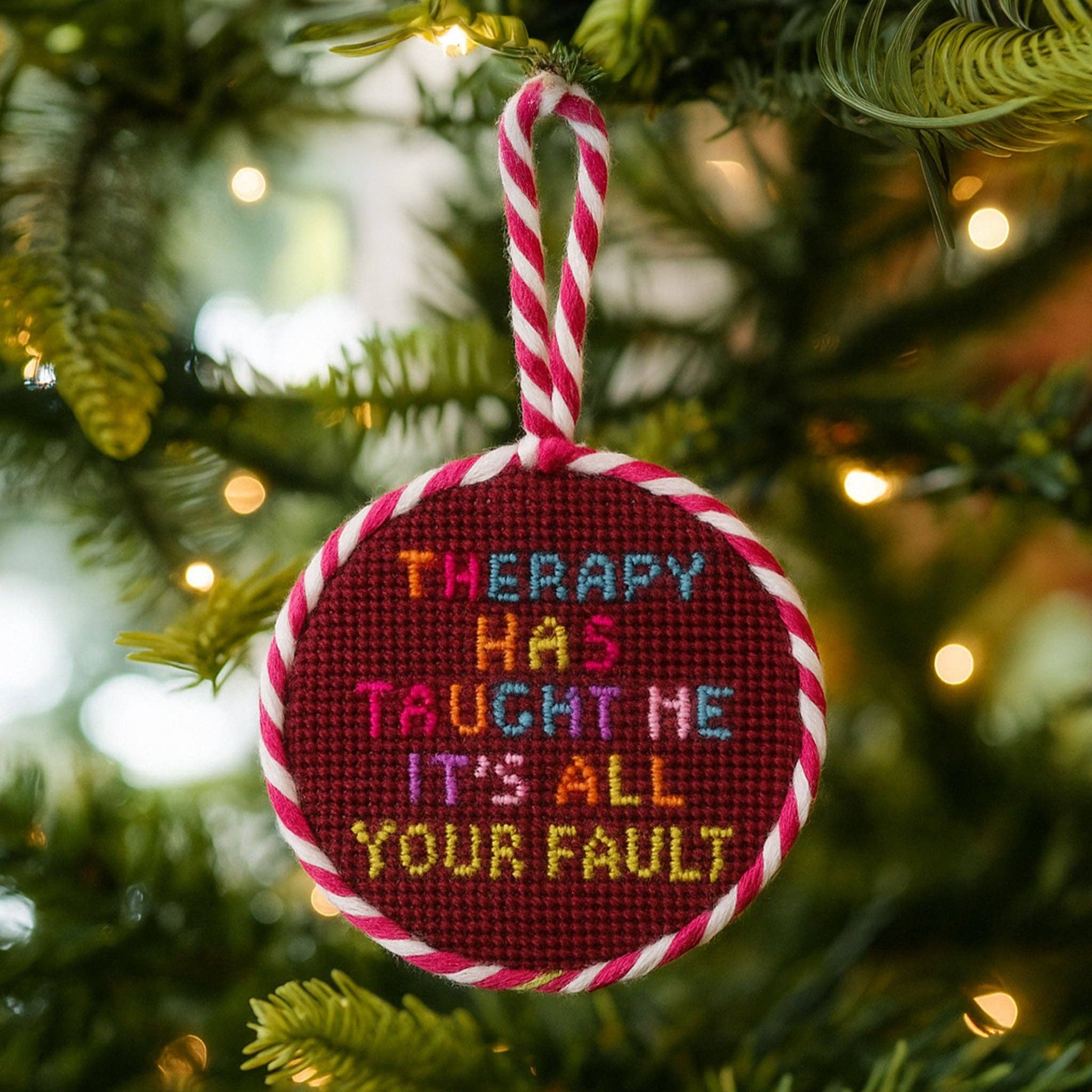 Needlepoint Ornament - Therapy
