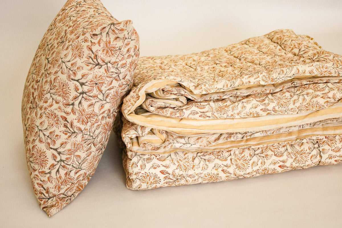 Ochre Grove Reversible Cotton Quilt: King