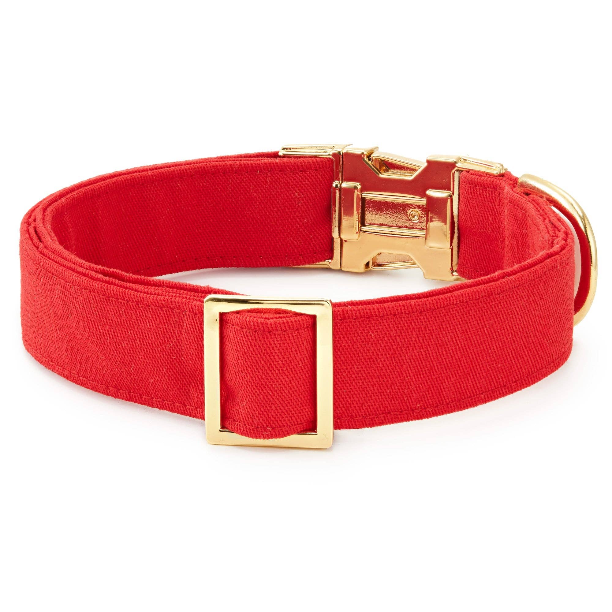 Ruby Dog Collar: L / Gold