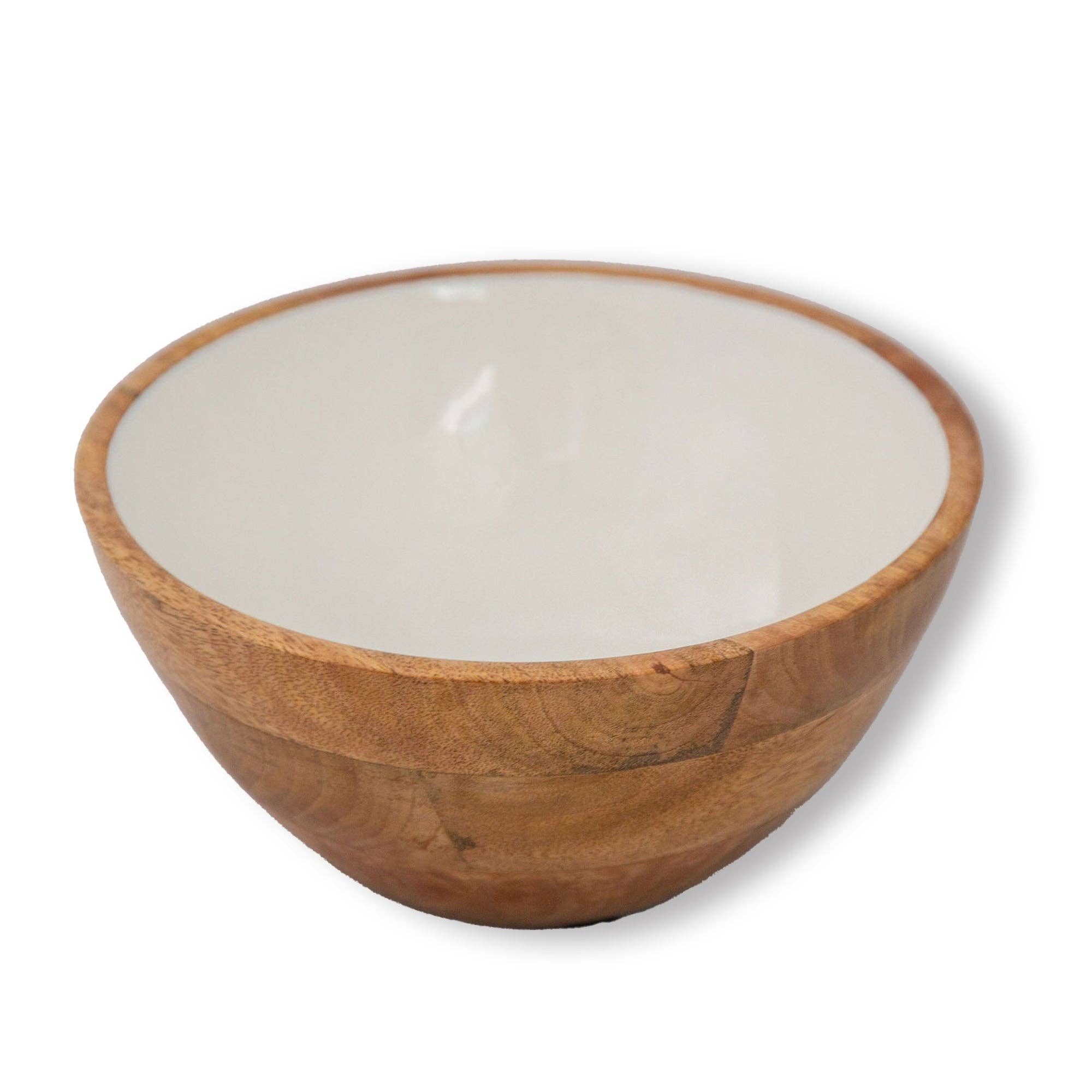 Wood + White Collection Mango Wood Salad Bowl