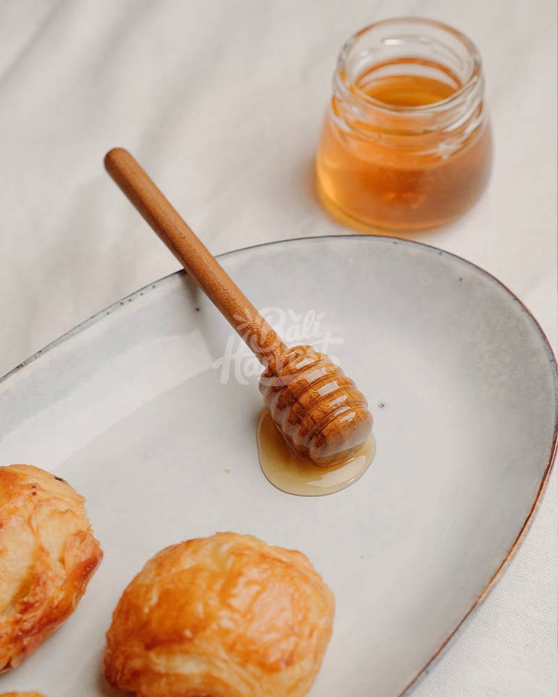 Teak Wooden Honey Dipper Spoon - Syrup Spoon Honey Pot Gift
