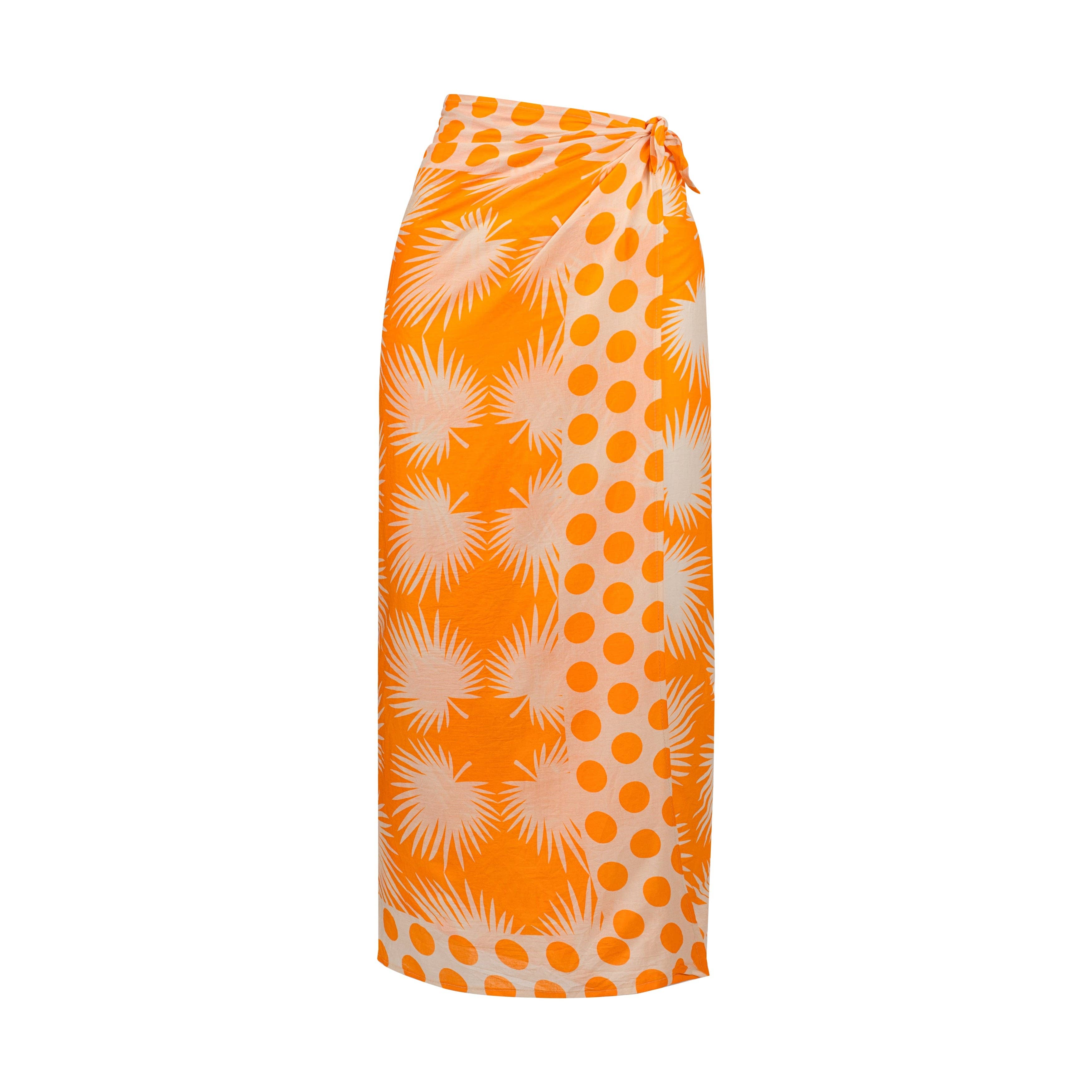 Gold Palm Geo with Gold Dot Sarong: One Size