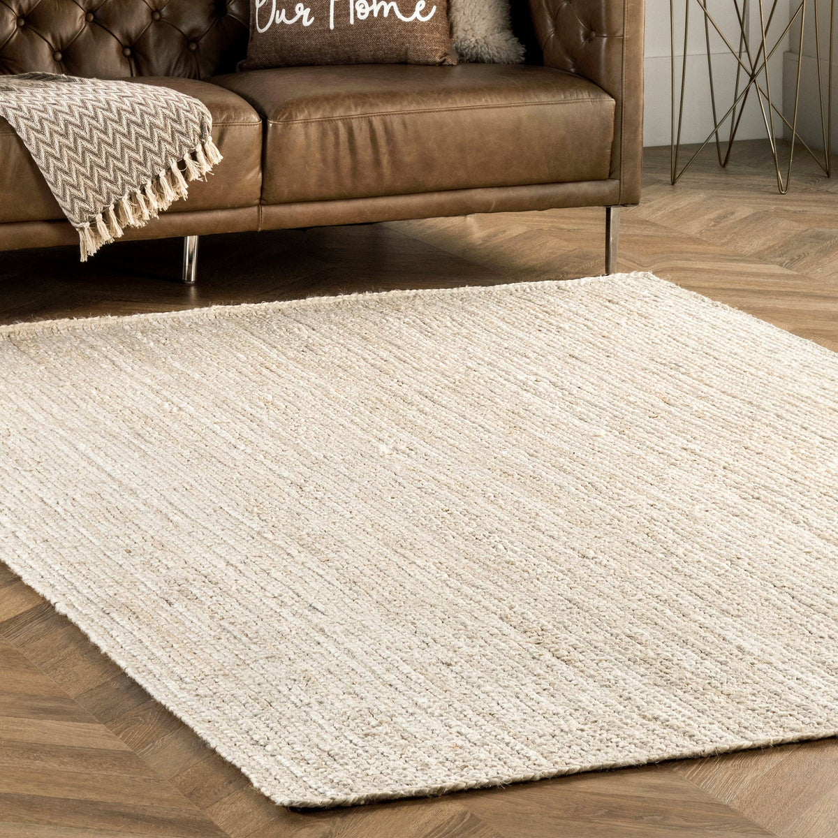 Rigo Hand Woven Farmhouse Jute Area Rug: Natural / Rectangle / 8' X 10'