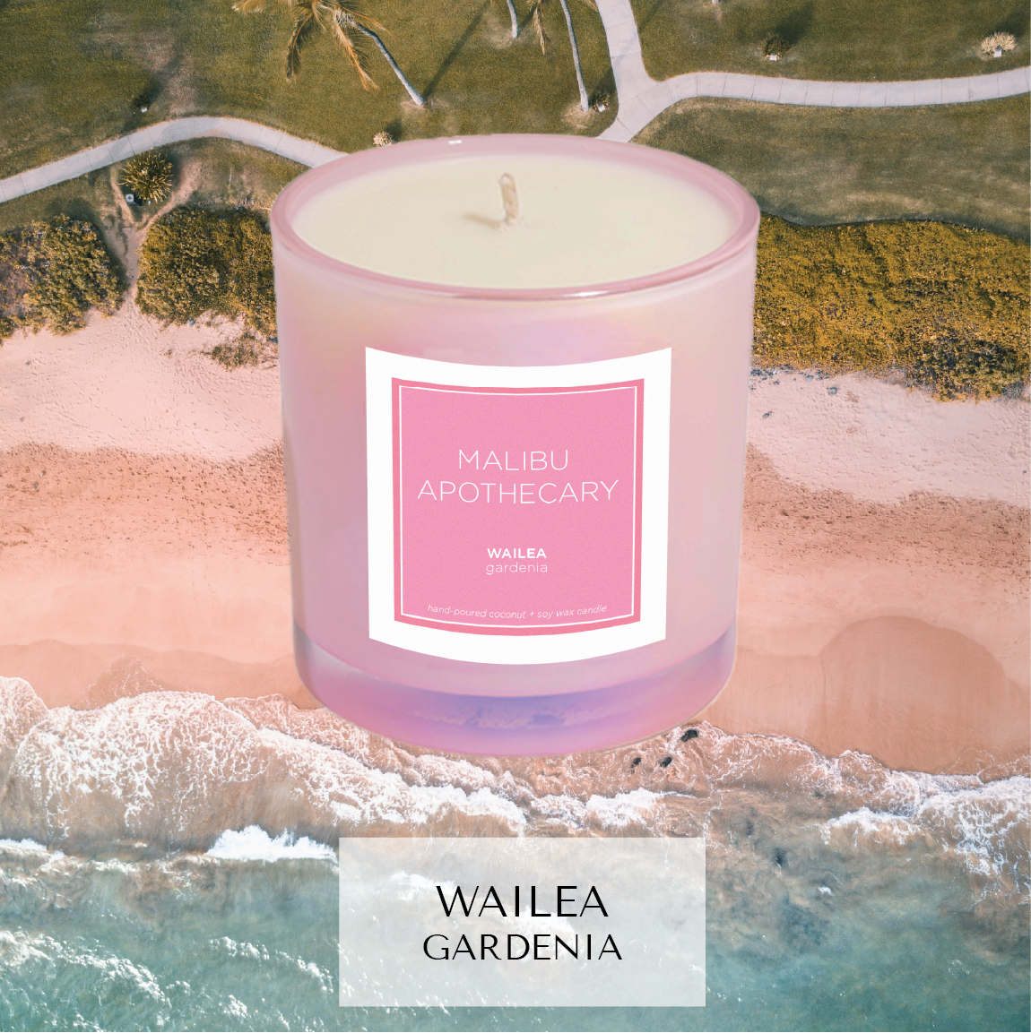 Iridescent Pink Candle: MONTAUK