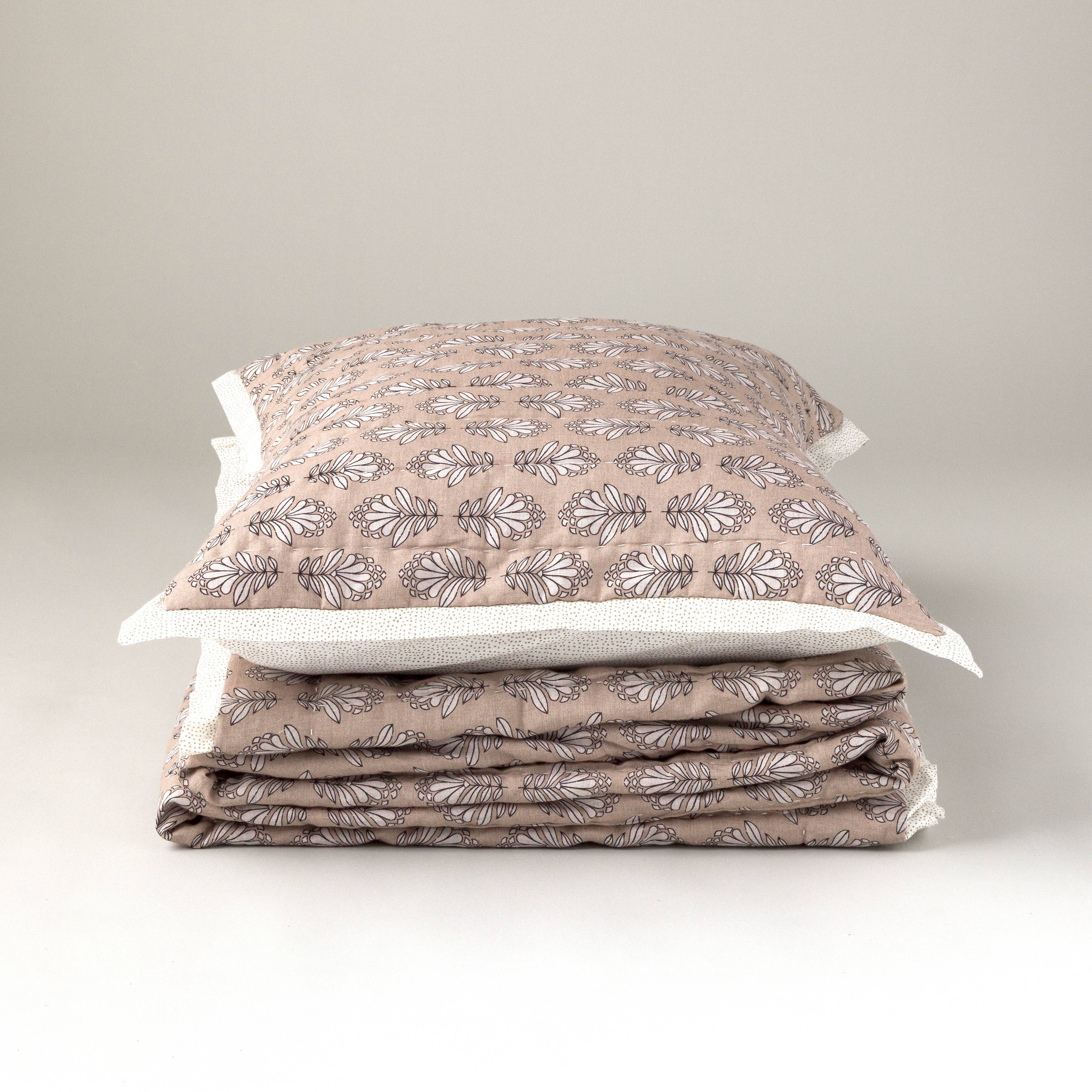 Charlie Block Print Sham: DARK GREEN / KING