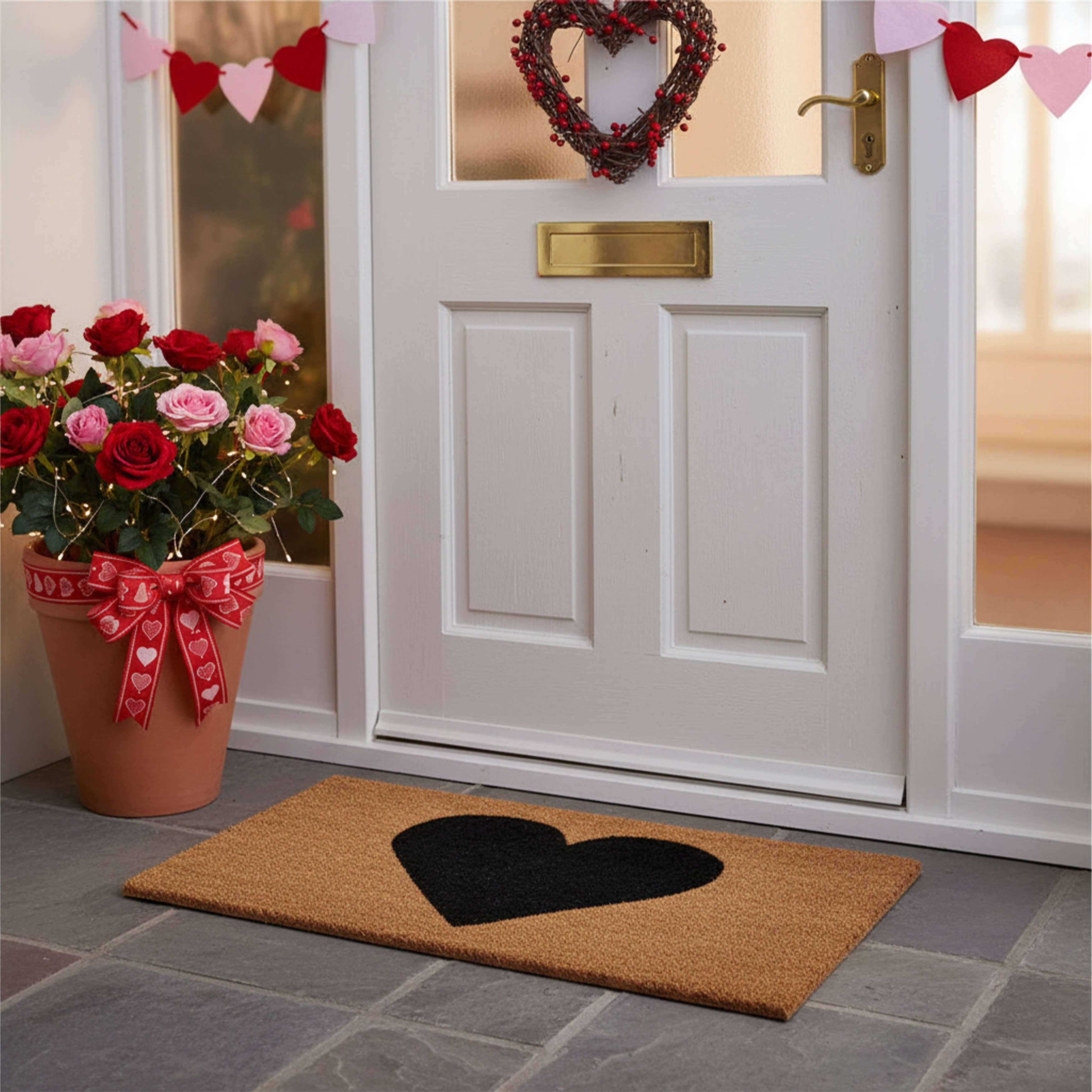 Heart Doormat: Red / 17" x 29"