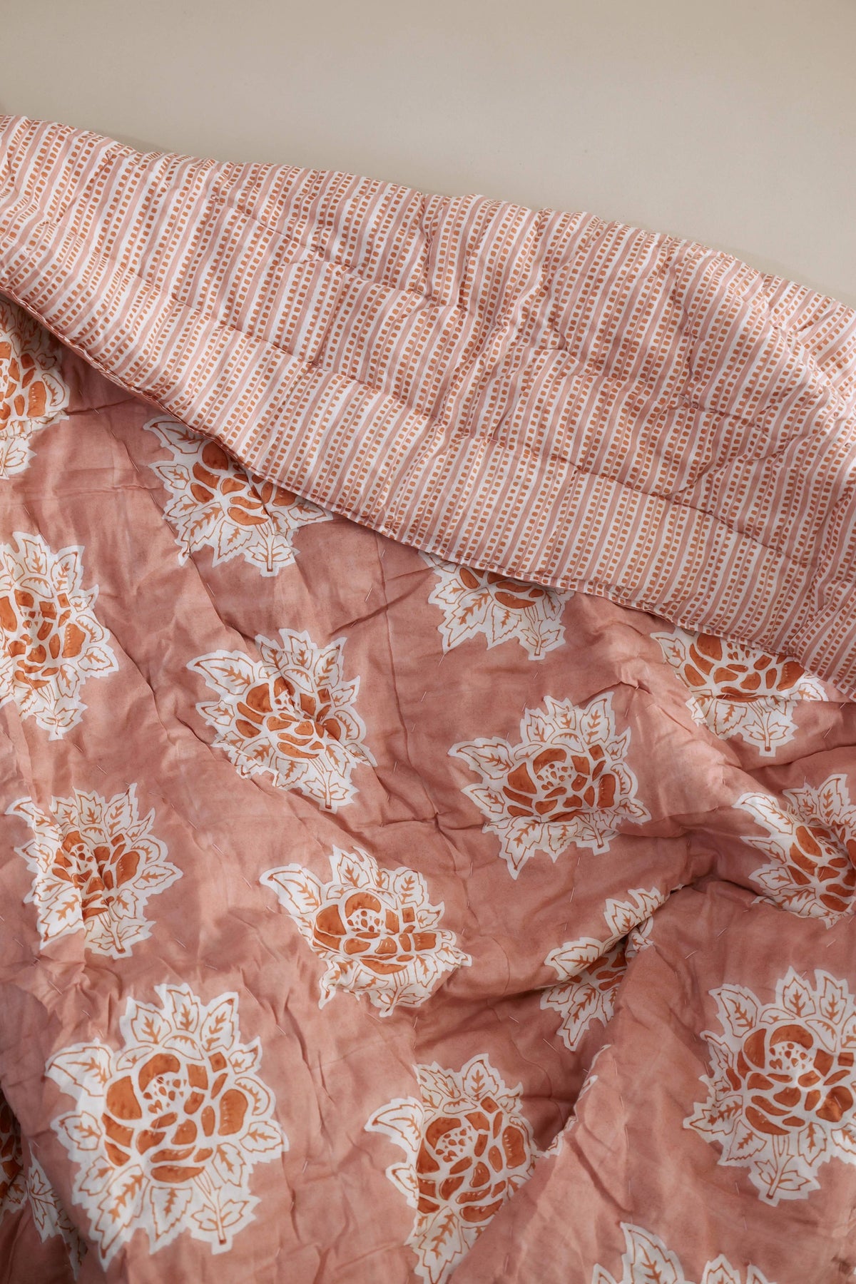 Everything Rose Block-Print Quilt: King