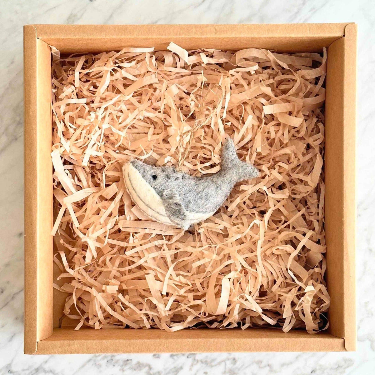 Felt Ornament - Humpback Whale: Light Gray