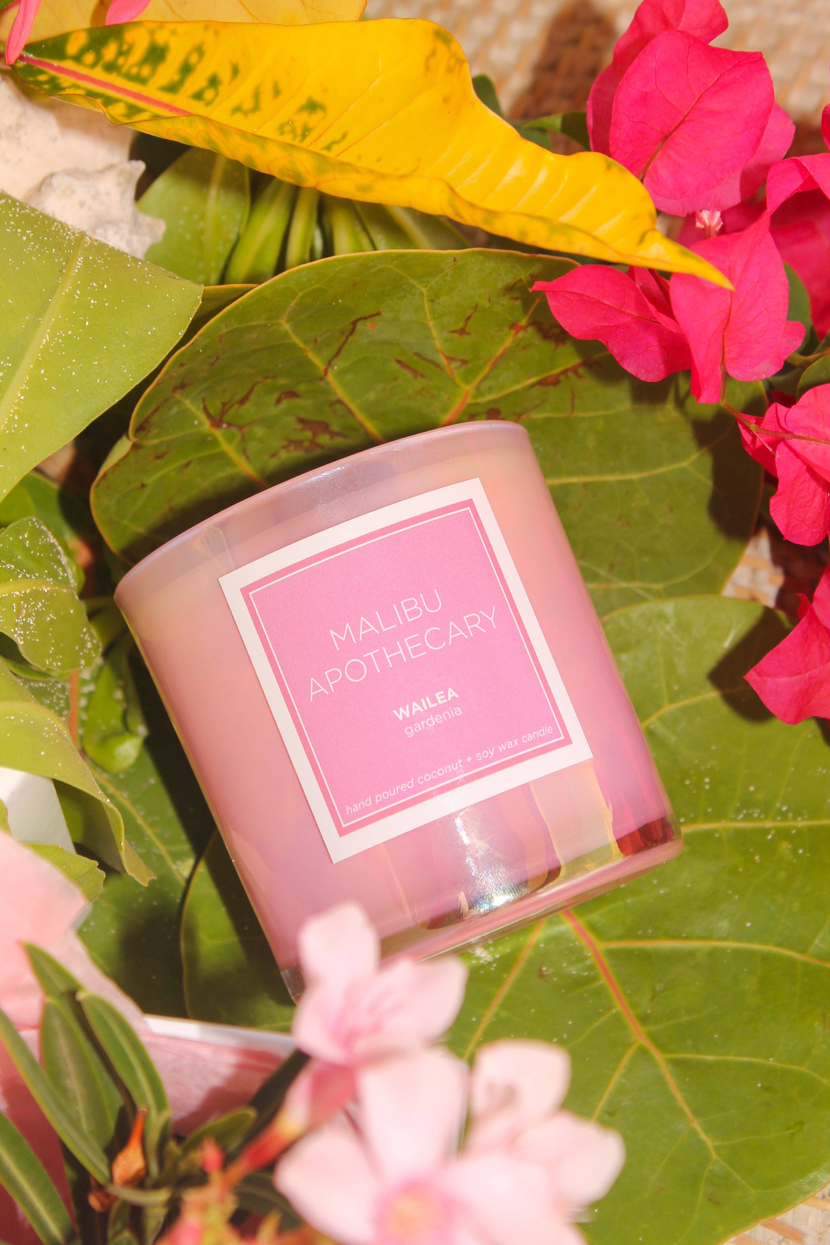 Iridescent Pink Candle: MONTAUK